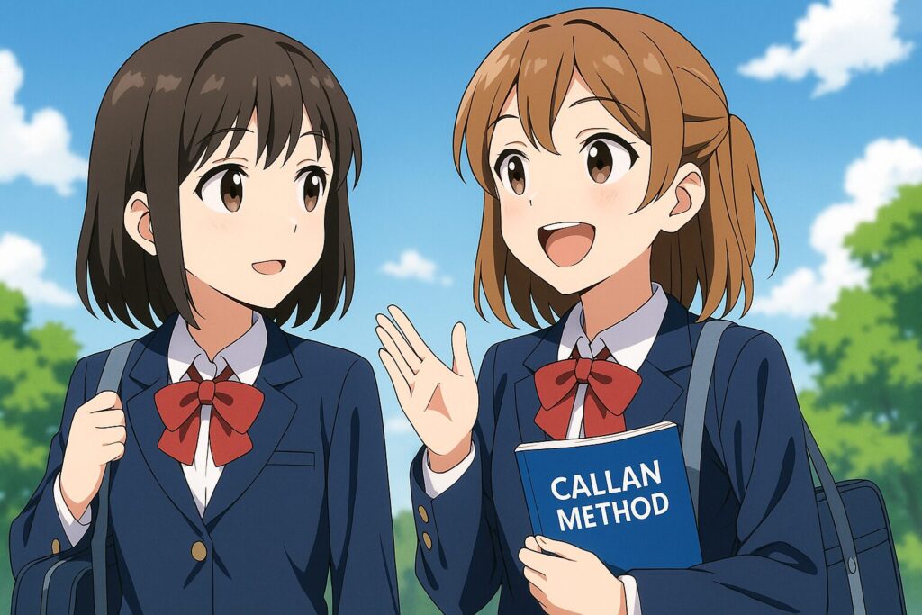 カランメソッドを受けての感想を友人に話している女子高生