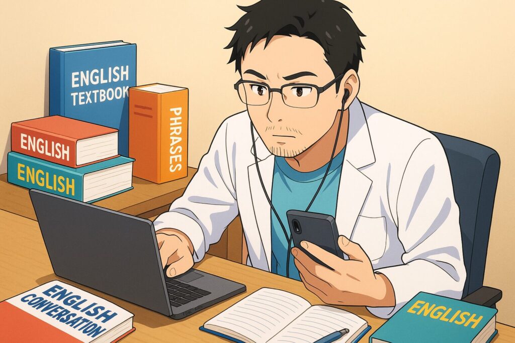 今すぐレッスンができない時の対処法を調べている医者