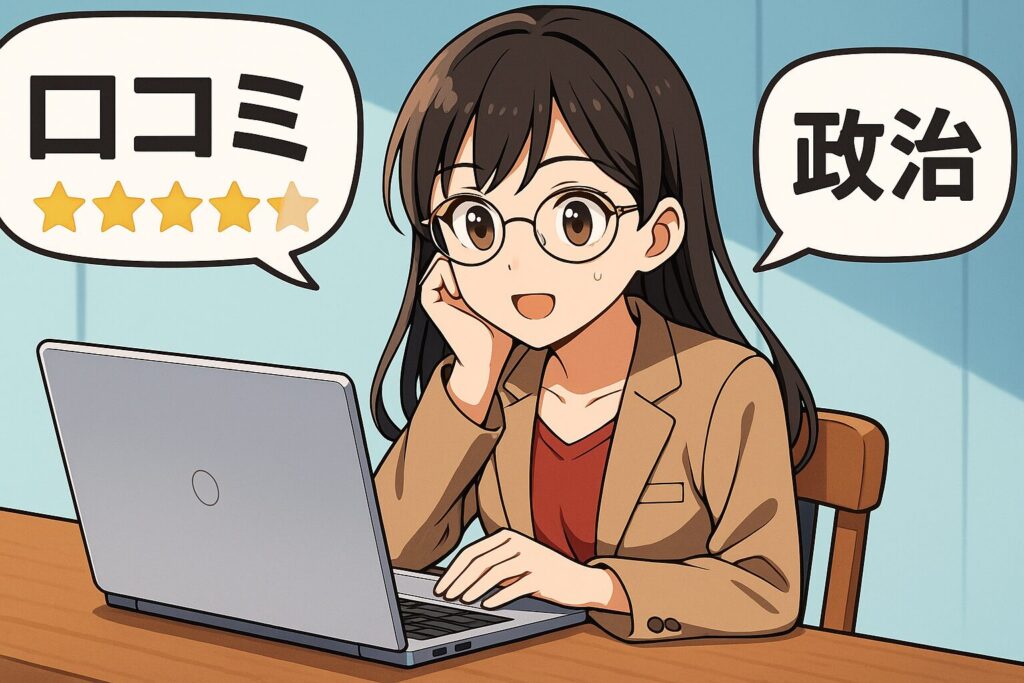 DMM英会話の教材に関する評判・口コミを調べている女子大生