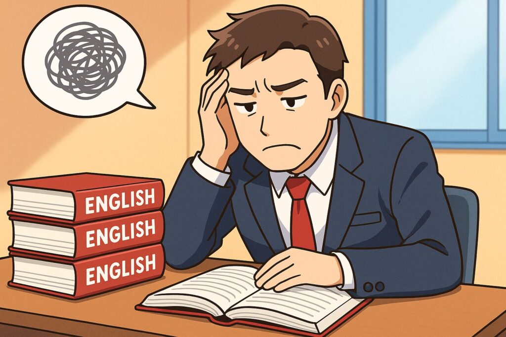 ネイティブキャンプで同じ英語教材に依存し伸び悩んでいるビジネスマン