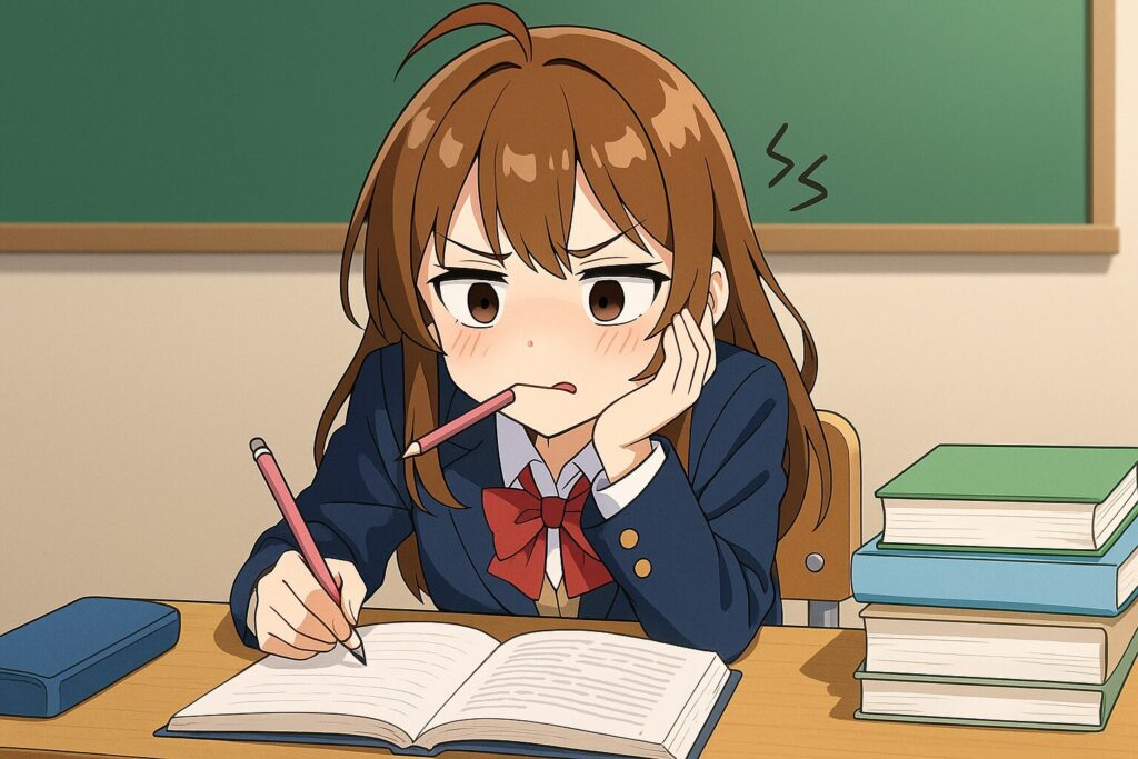 正しく勉強できていないので伸び悩んでいる女子中学生