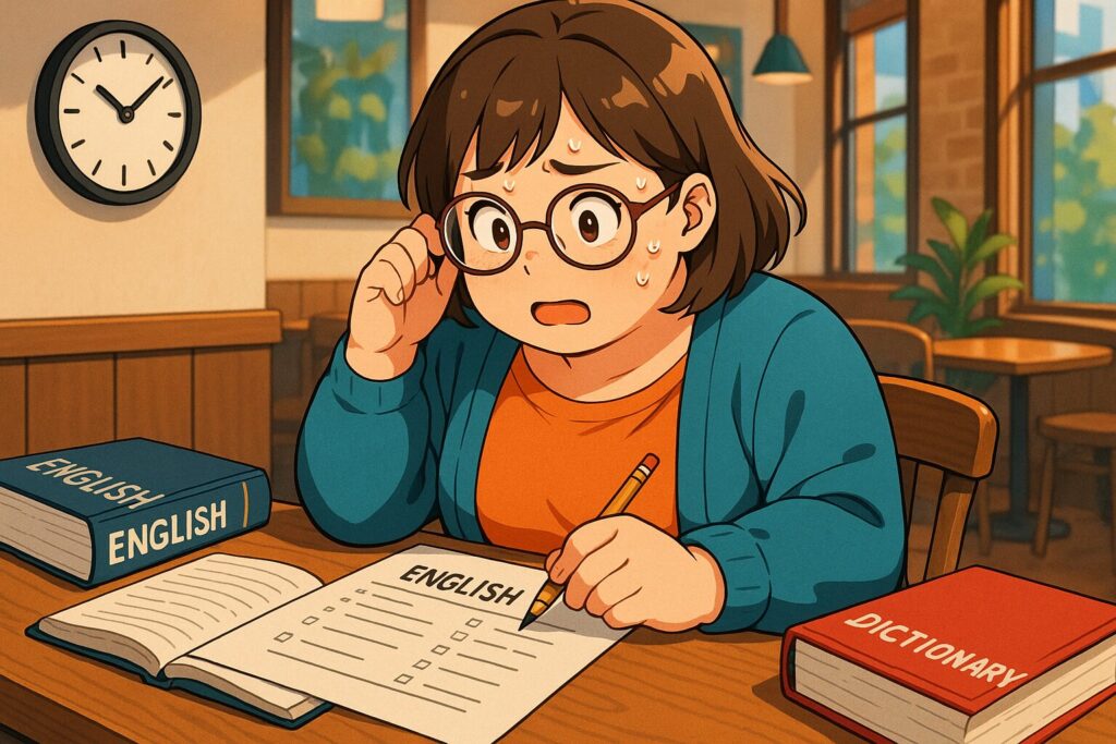 デイリーニュースのレベルの高さに焦っている女性