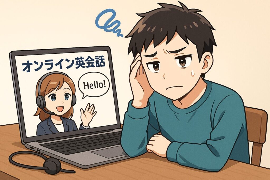ネイティブキャンプが合わなくて悩んでいる男性
