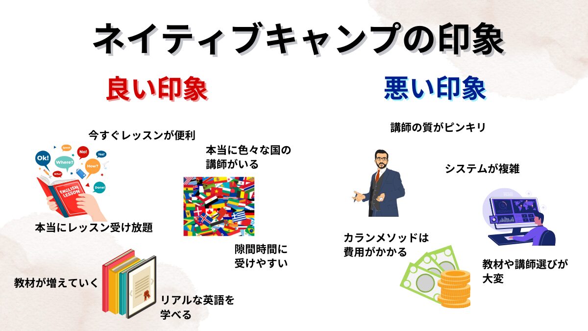 ネイティブキャンプの印象
