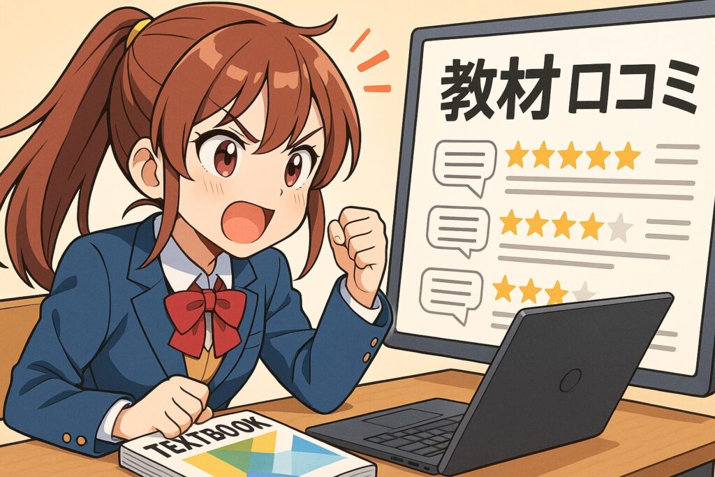 ネイティブキャンプの教材に関する評判・口コミを調べている女子高生