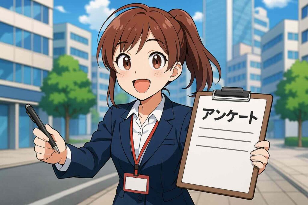 フォロワーさんにQQ Englishの評判・口コミを聞いている女性社員