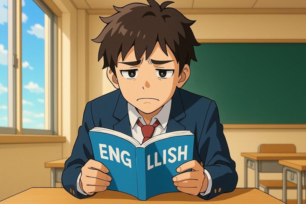 おすすめではないWeblio英会話の教材を選んでがっかりしている男子高校生