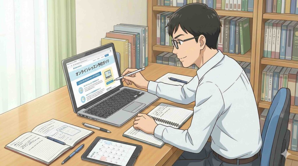 クラウティは他社より予約しやすいのか調べる男性