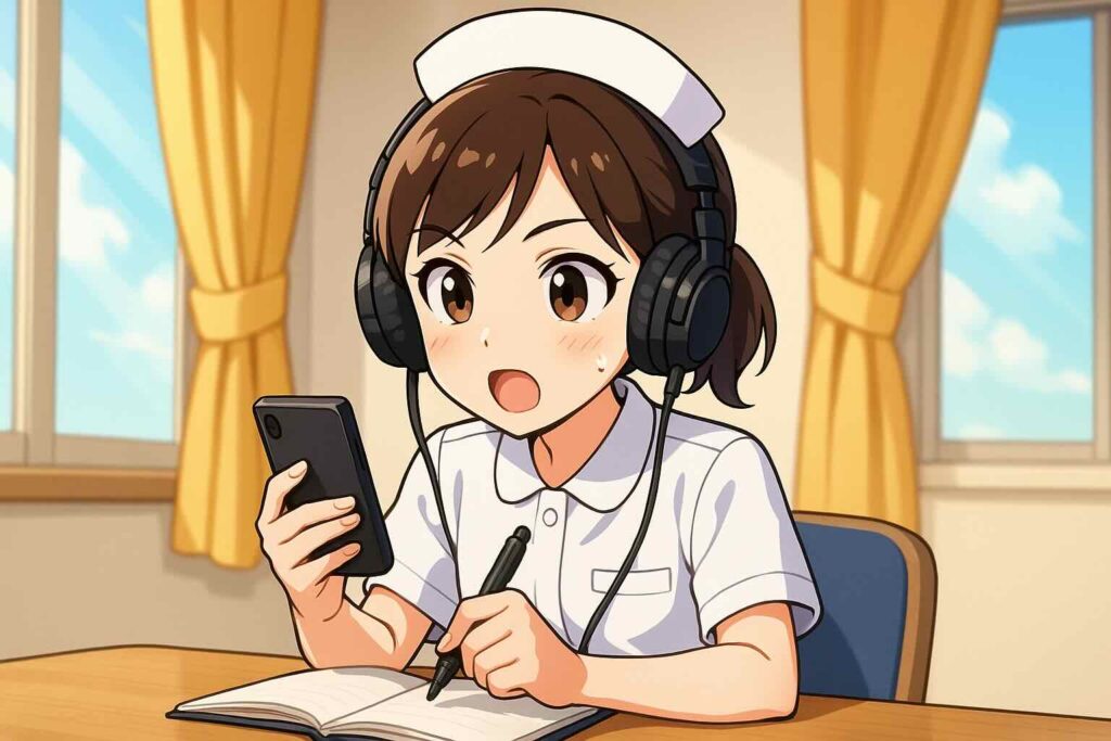 シャドテンの無料体験をレビューしている看護婦