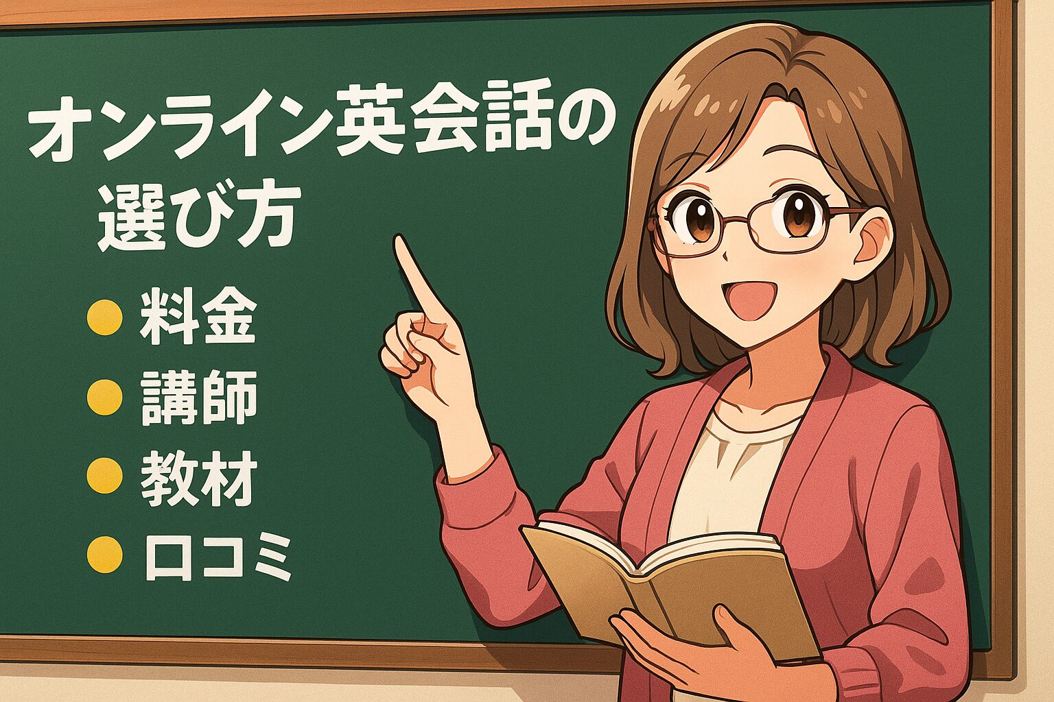 オンライン英会話の選び方を生徒に教えているベテラン女性講師