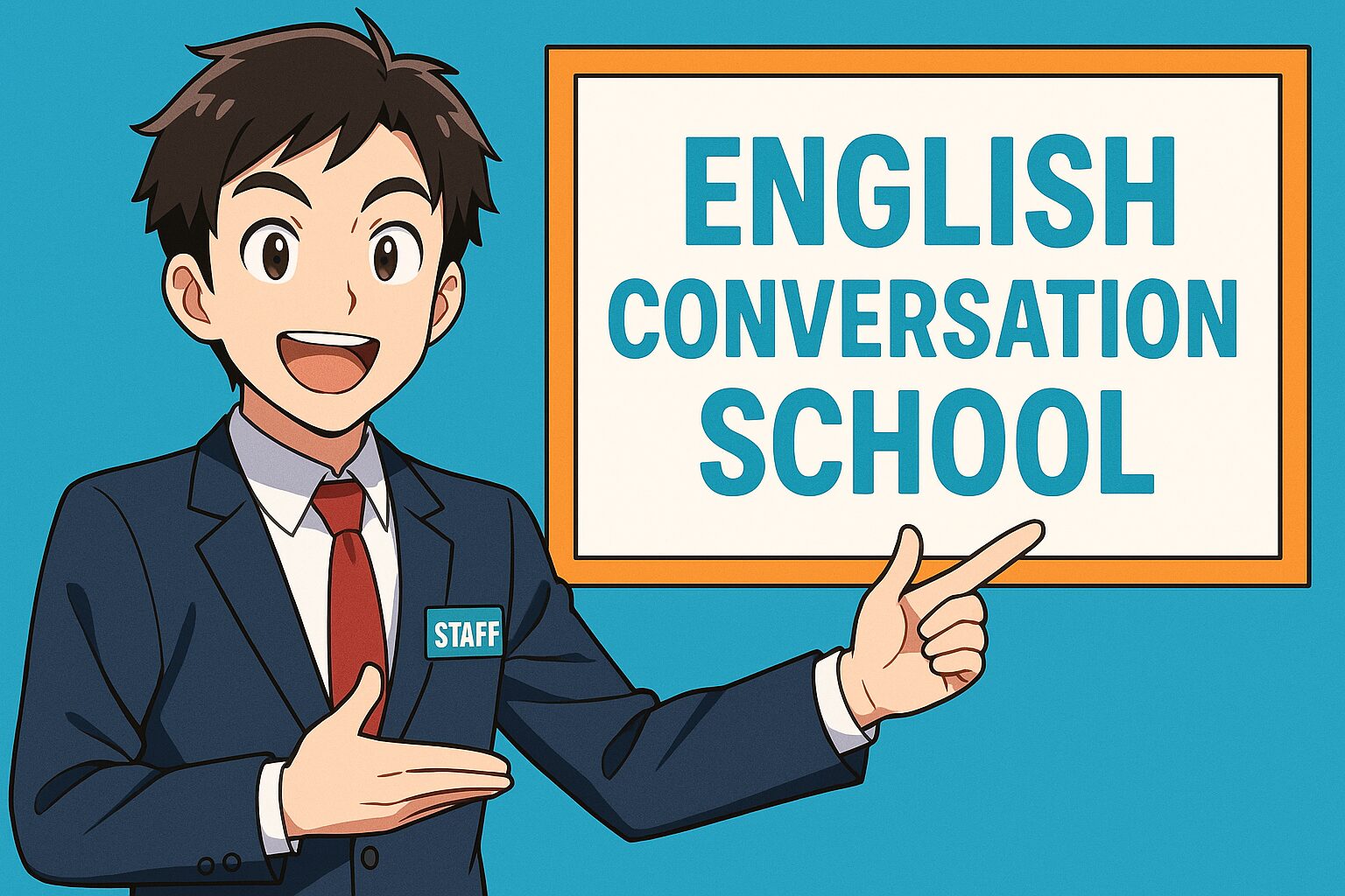 おすすめな英会話教室を紹介しているやり手な男性スタッフ