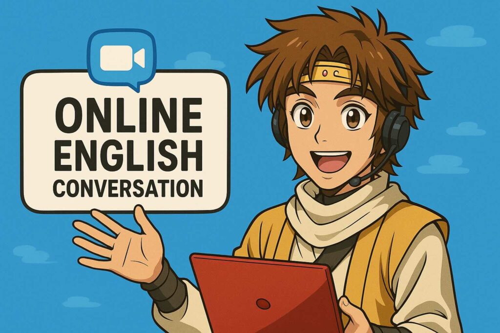 オンライン英会話の選び方 Q&Aを説明する男性