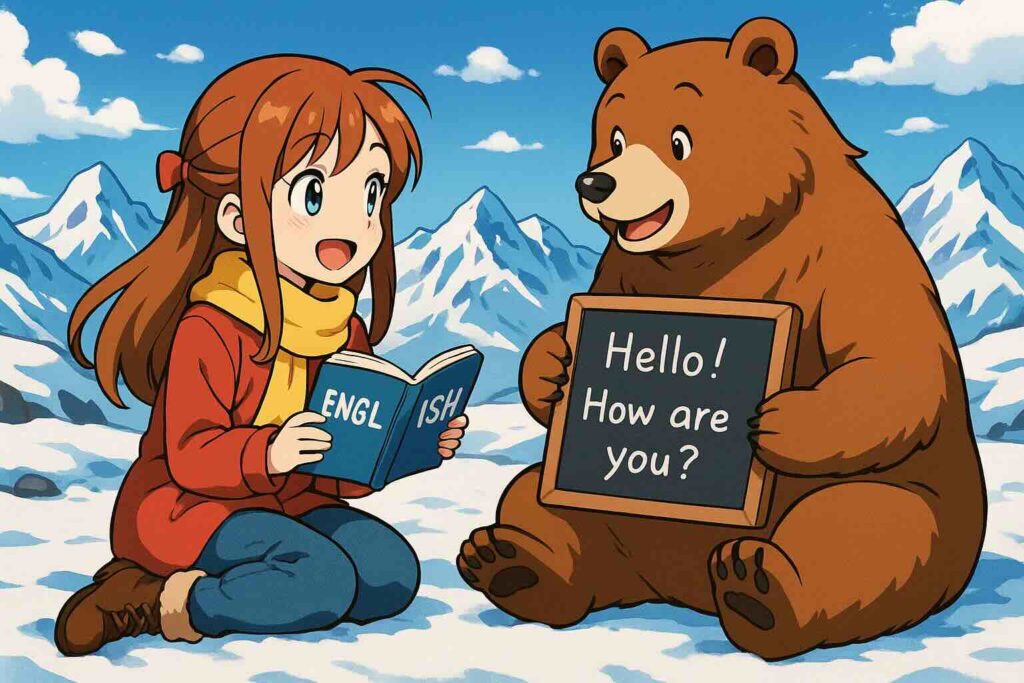 英会話を学んでいる少女