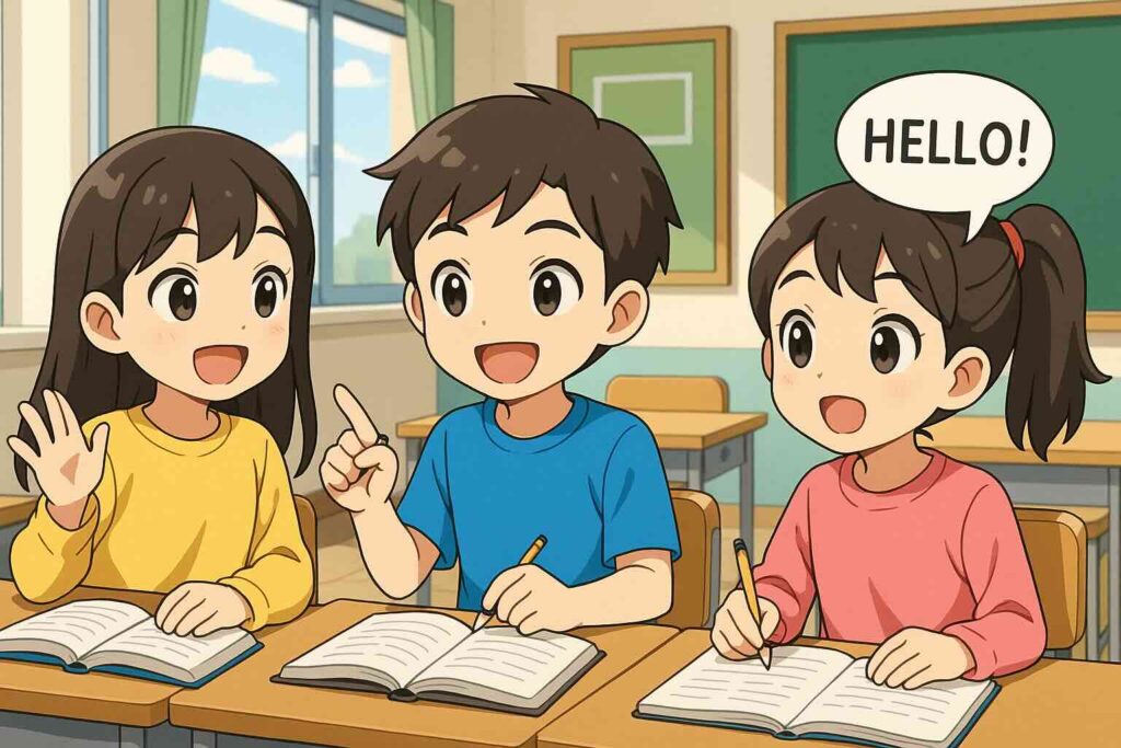 英会話を頑張る子供達