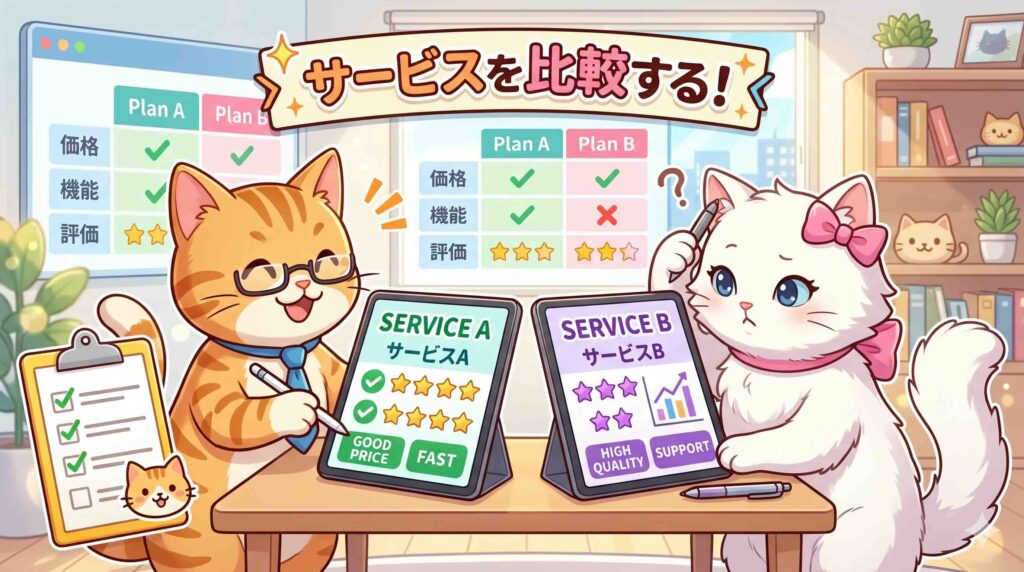 ELSA Speakとスピークのサービスを比較するねこ
