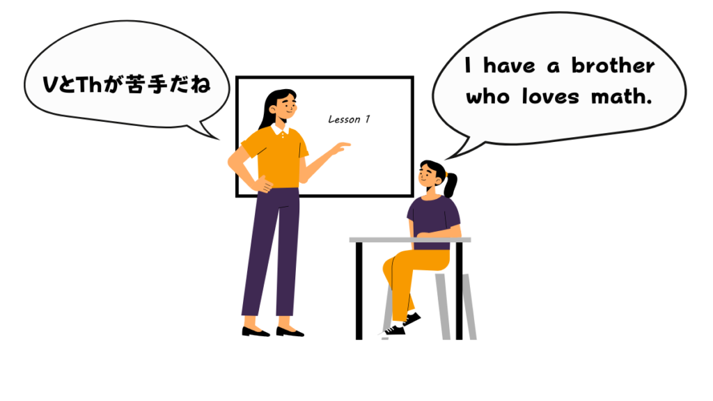 ワールドトークの無料体験で発音の指摘を受けている様子