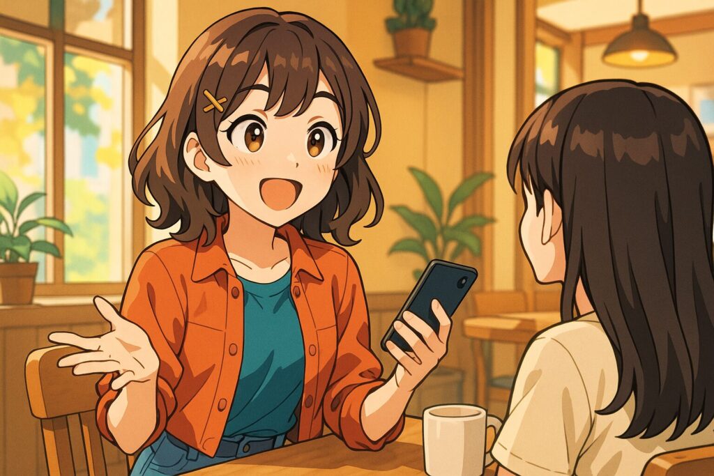 AIロールプレイをやった感想を話す女子大生