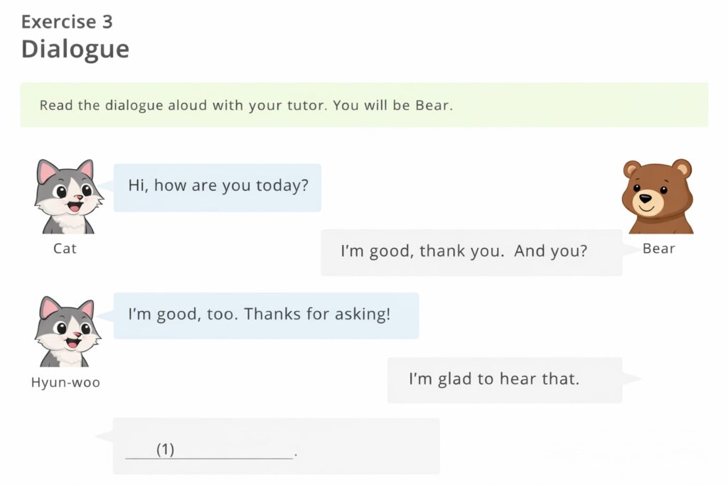DMM英会話の会話　ロールプレイの様子