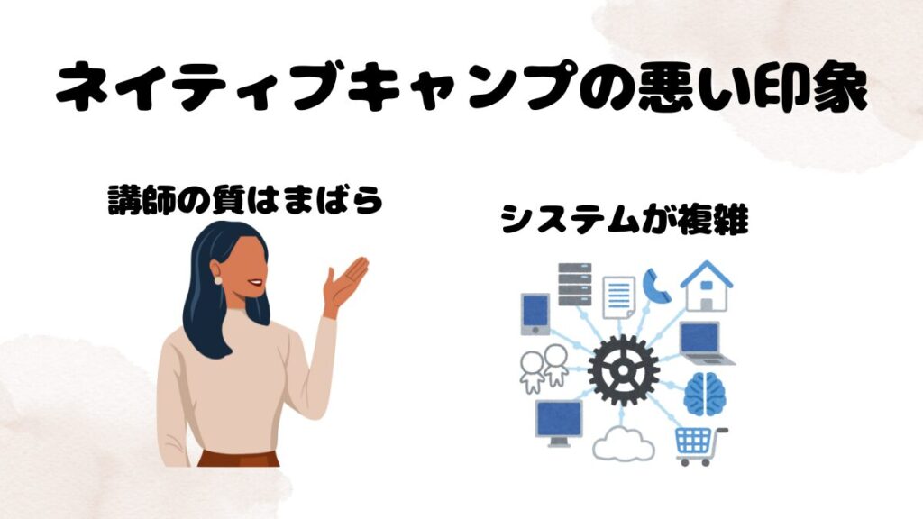ネイティブキャンプの悪い印象