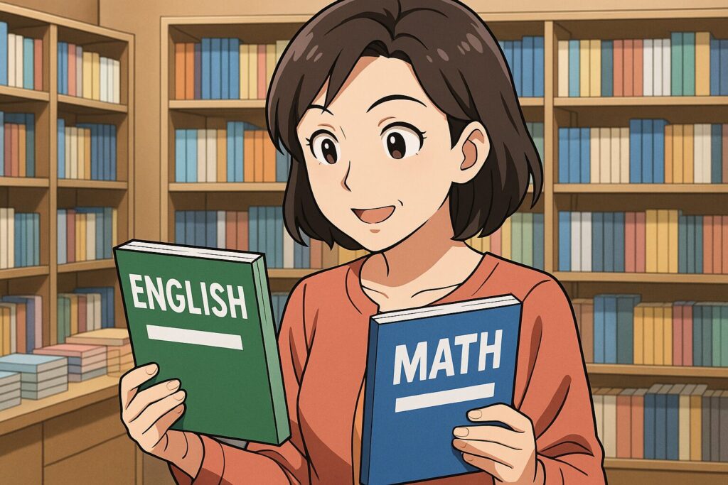 DMM英会話とレアジョブにおける教材を比較している女性