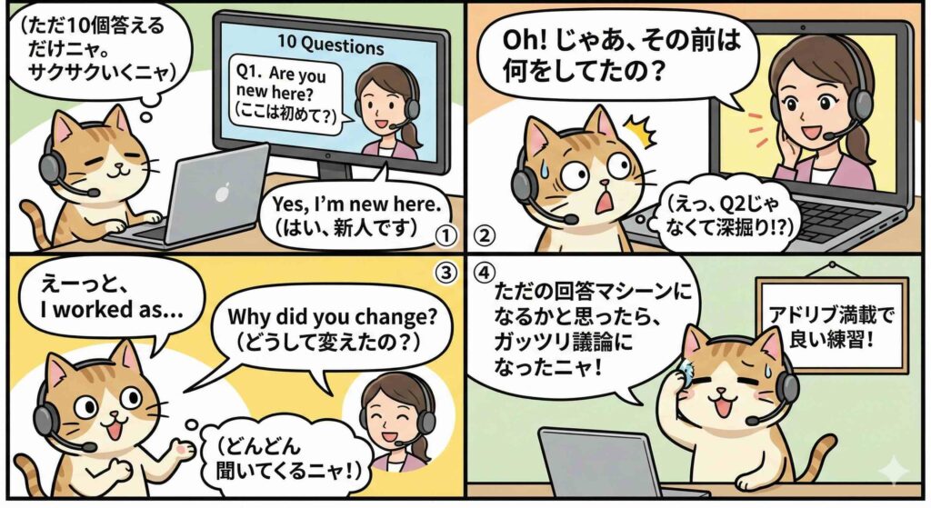 レアジョブのビジネスシチュエーションクエスチョンでディスカッションしている様子