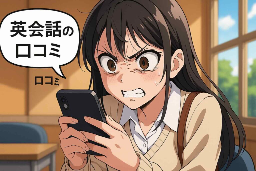レアジョブとビズメイツの口コミを比較している女子大生
