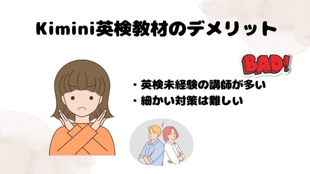 Kimini英検教材のデメリット