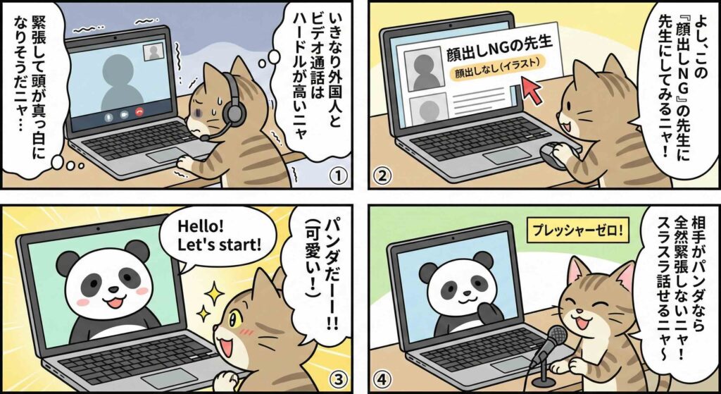 ネイティブキャンプのSIDE BY SIDEコースを受講している様子