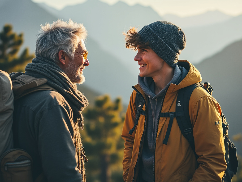 旅に出る男性に別れを告げているシーン