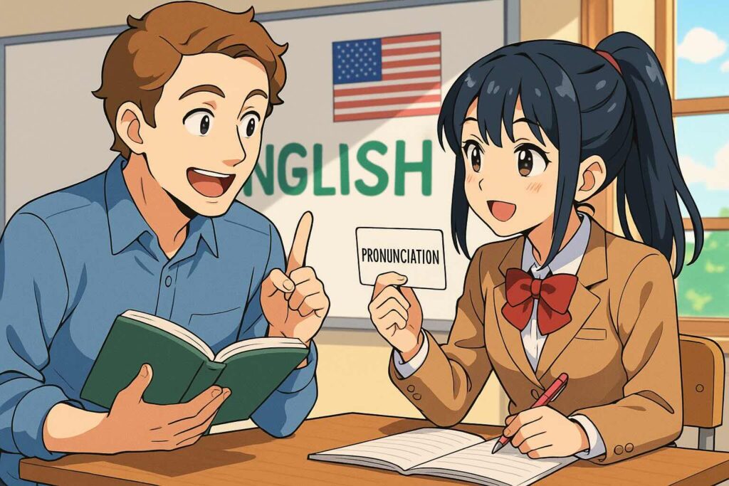 英語学習に関するご相談を受けている女子高生