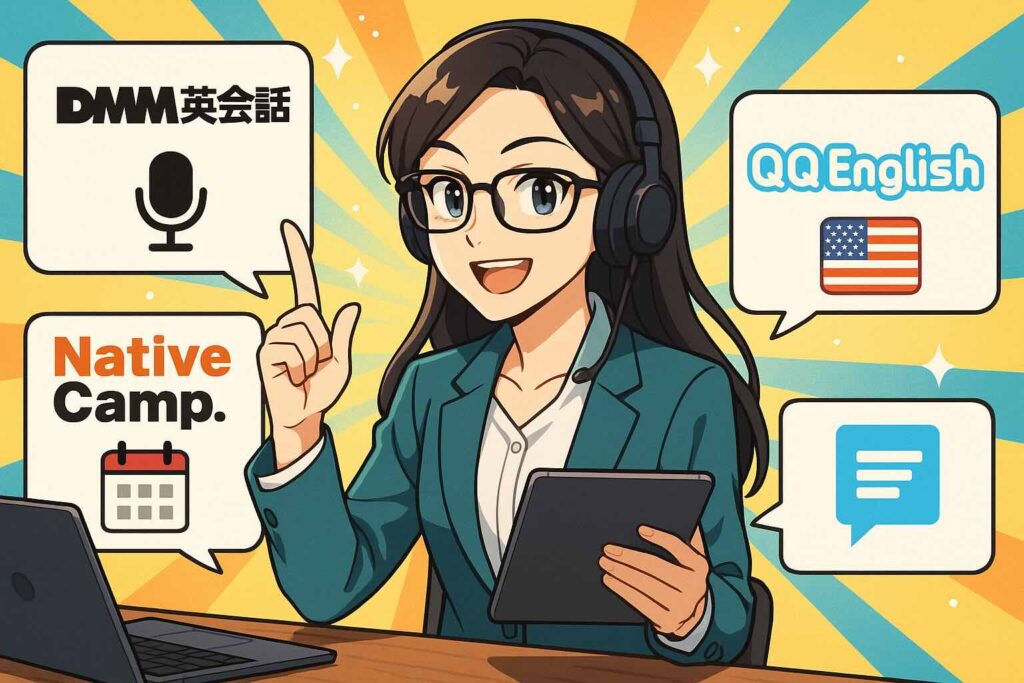 週3で通えるオンライン英会話の比較をしている女性
