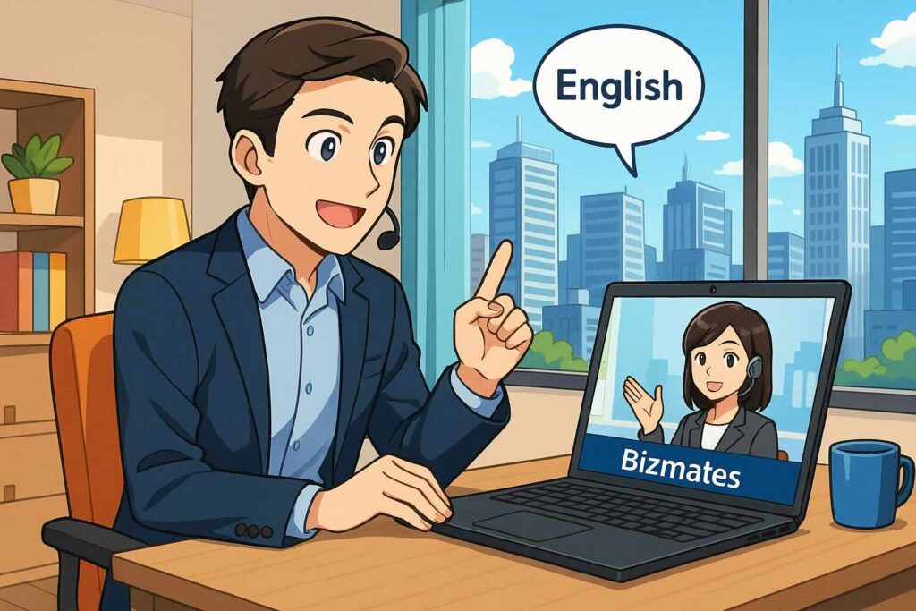 ビズメイツのレッスンを受けている男性