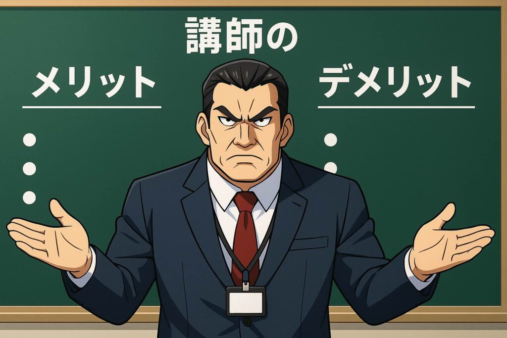 レアジョブ講師におけるメリットとデメリットを解説する男性