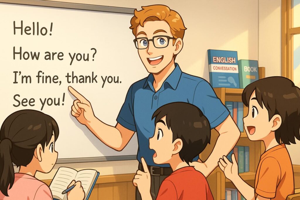 レアジョブのネイティブ講師によるレッスンを体験している学生