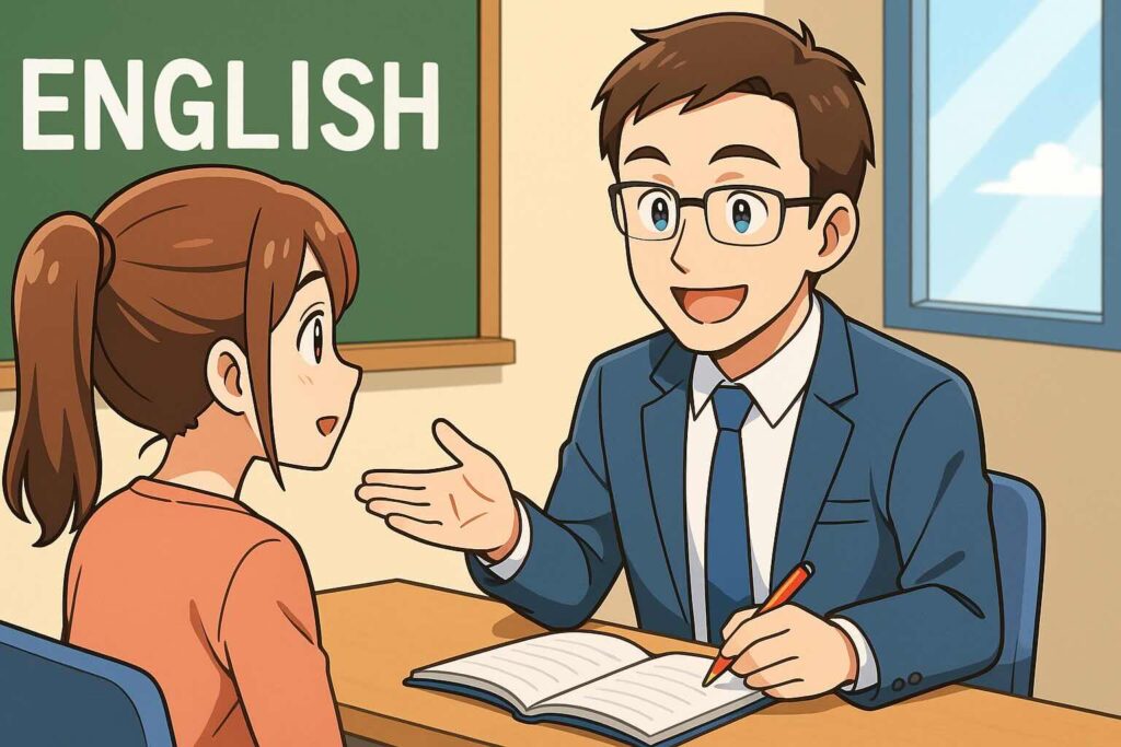 Camblyを続けるコツを説明する男性講師