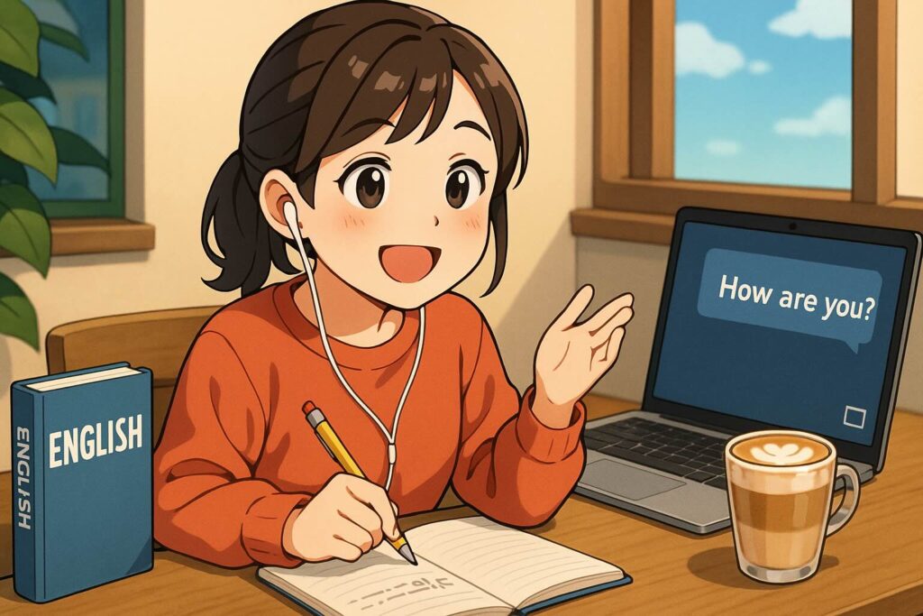 DMM英会話の1日1回レッスンの体験談を語る女子大生