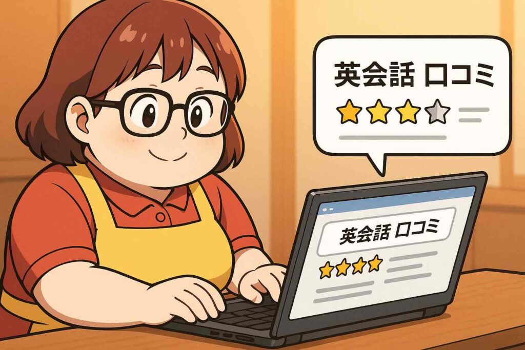 ビズメイツを受講している初心者の口コミを調べる女性