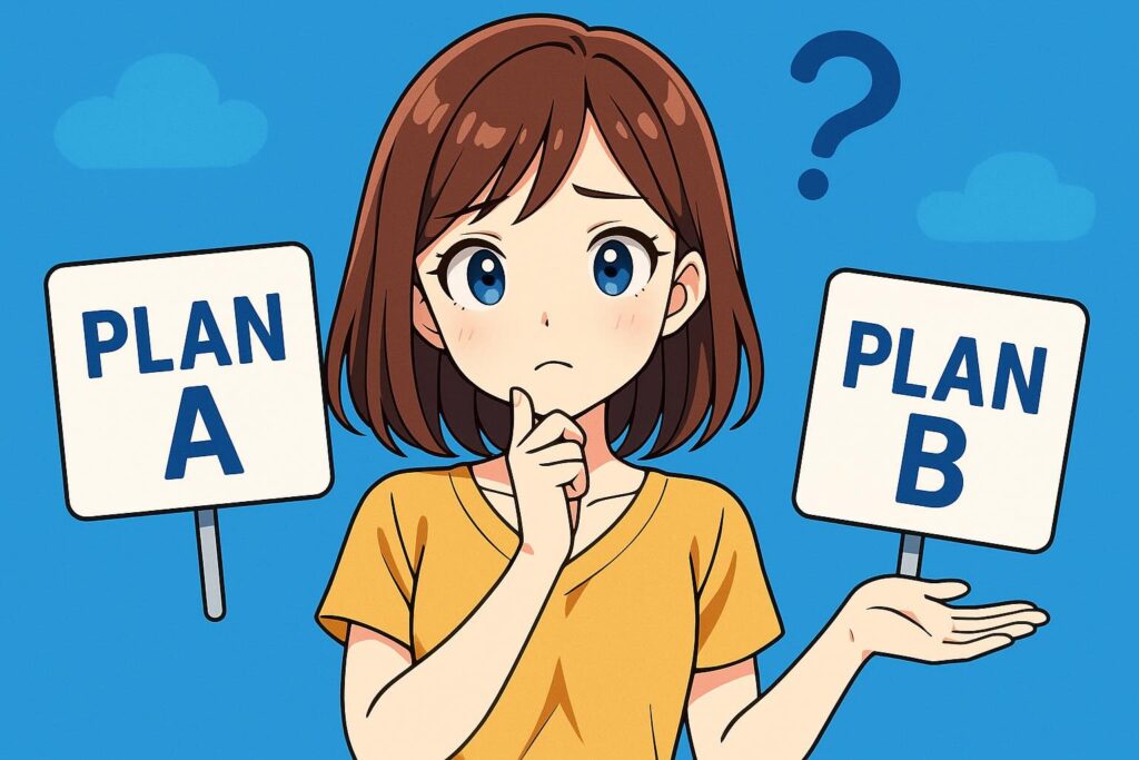 ウィークデイプランとスタンダードプランはどっちが良いか悩んでいる女性