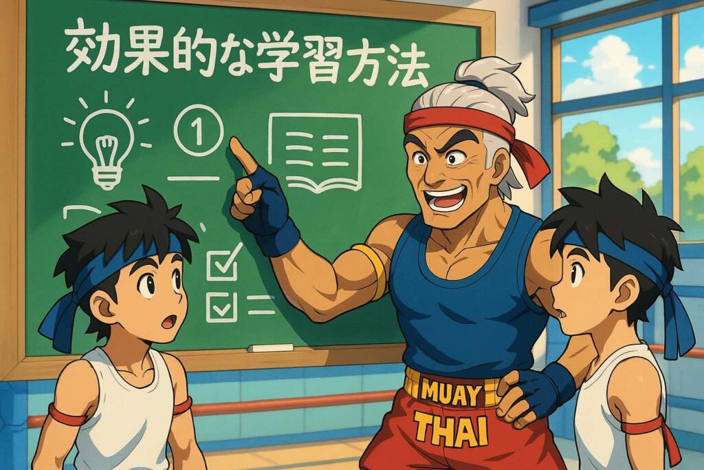 初級者向けに1日2回プランにおける効果的な学習方法を解説する男性