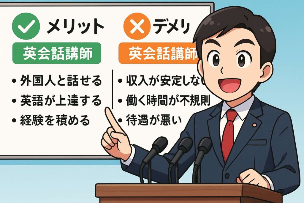 Camblyの講師におけるメリットとデメリットを紹介する男性