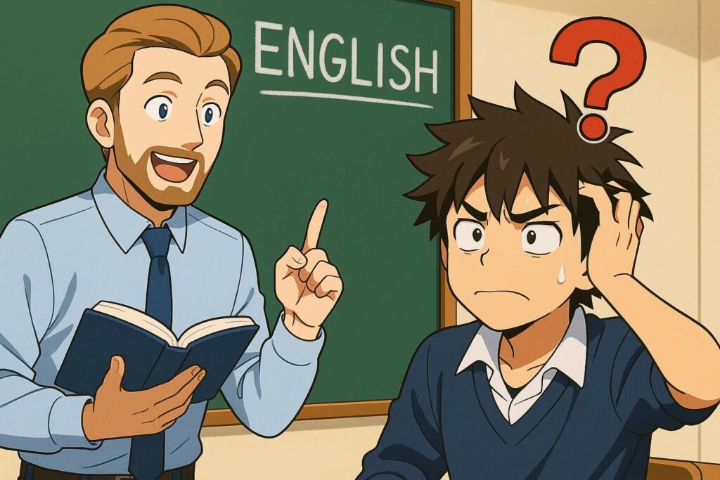 ネイティブ講師とレッスンする際の注意点に気づいていない男子高校生