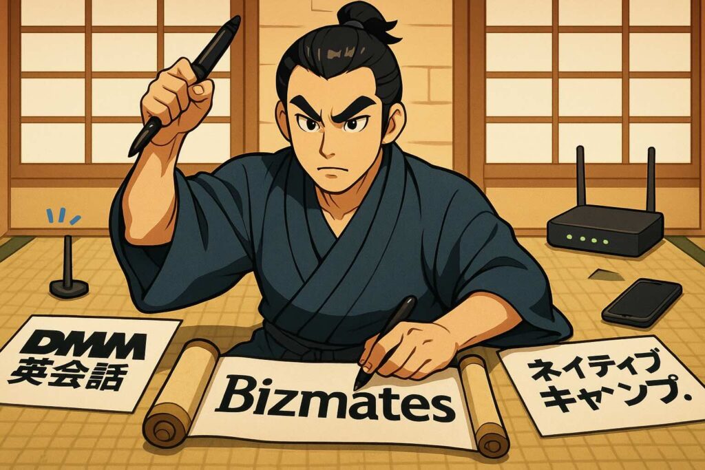 ビズメイツと他社を比較している侍