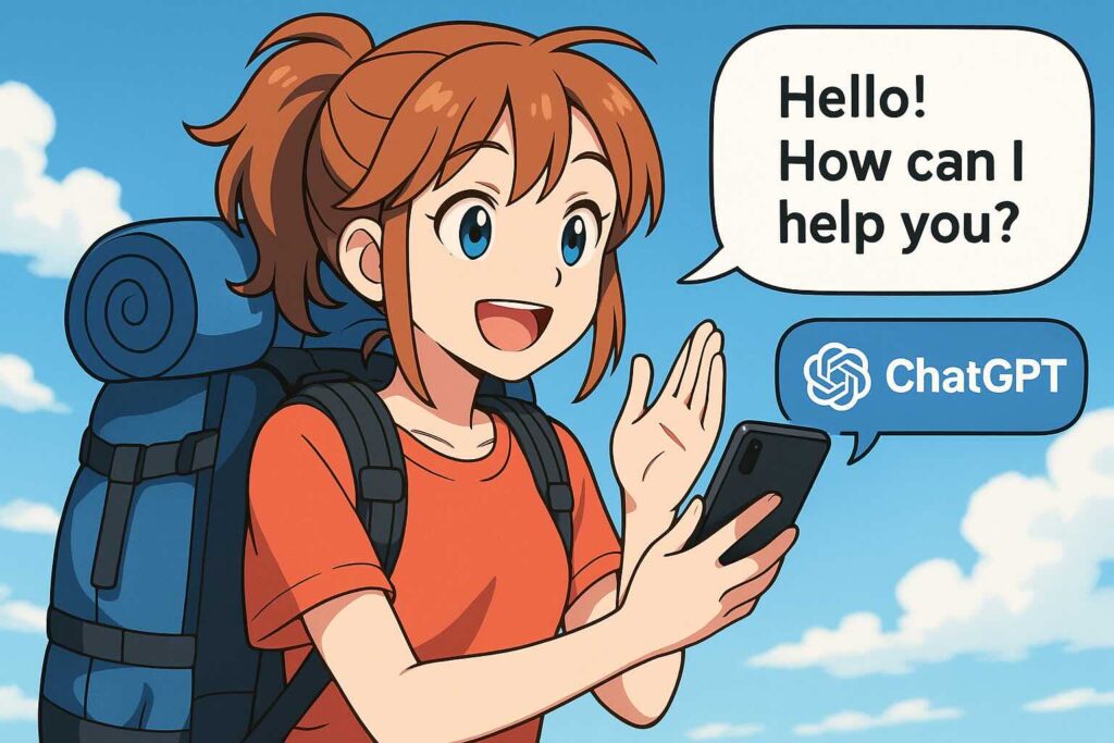 状況別にChatGPT英会話プロンプト集を使っている女性