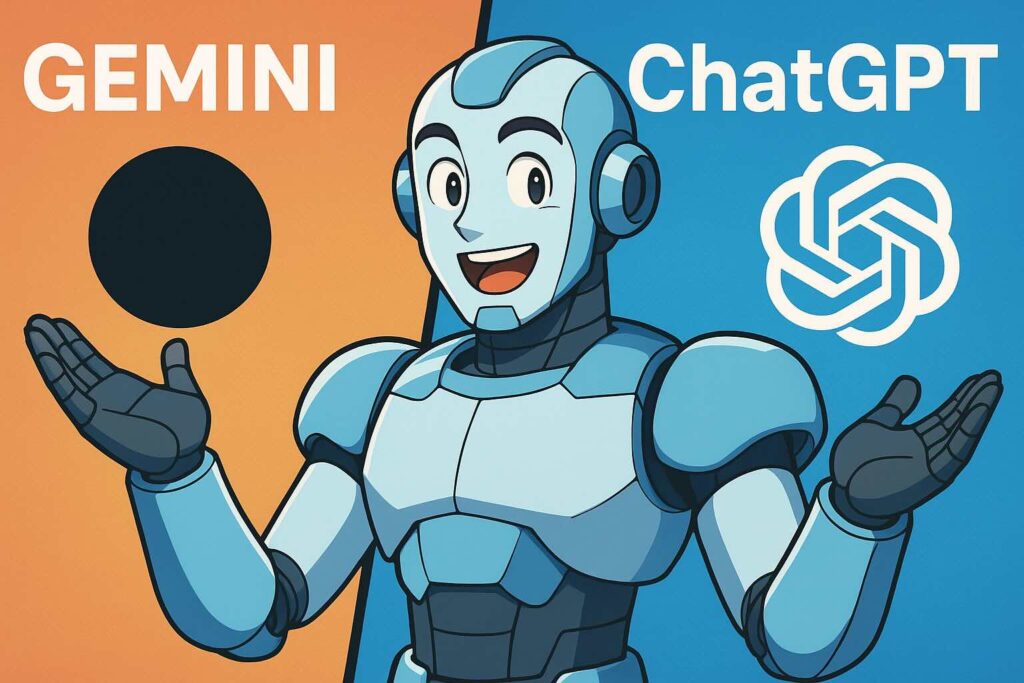 英会話練習においてGeminiとChatGPTどっちが良いか紹介しているメカニックマン