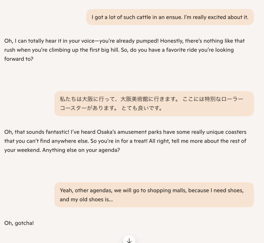 Copilotを使って英会話の練習をやってみた2　文字起こし2