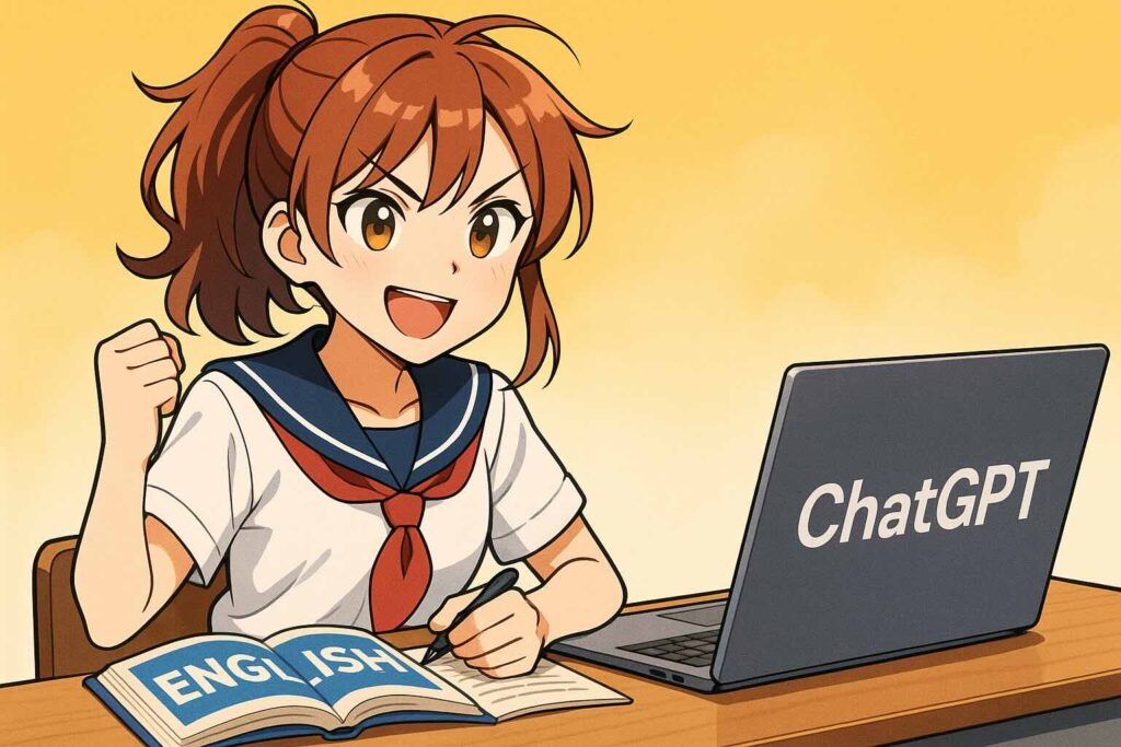 ChatGPT5によるロールプレイ以外の英語学習方法をしている女子高生