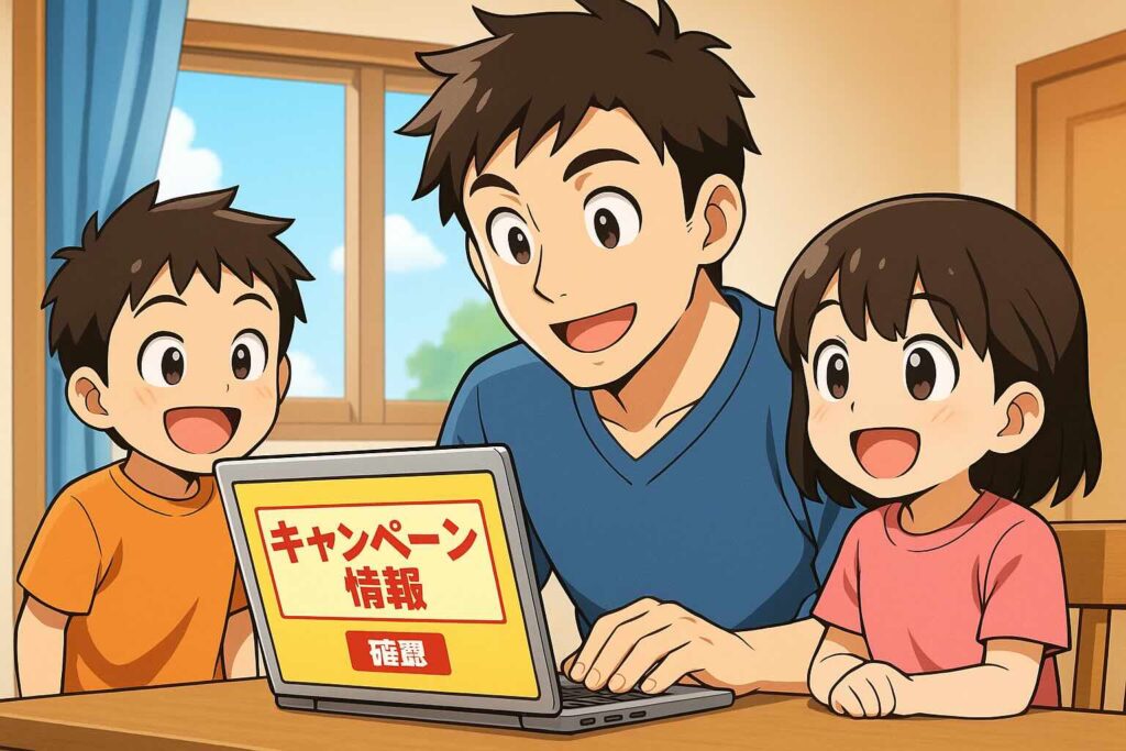 常時開催されているCamblyキャンペーンを調べる男性