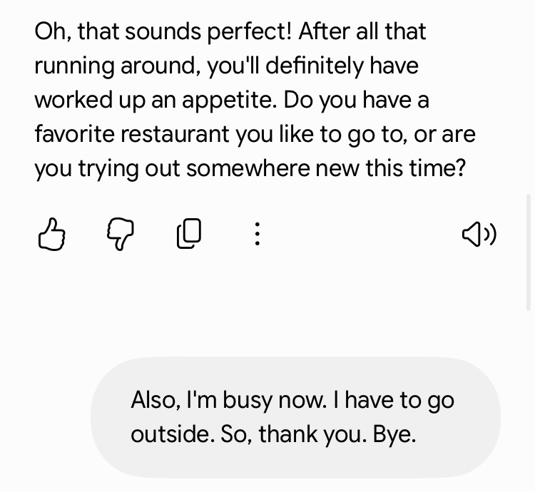 Gemini Liveとの英会話履歴5
