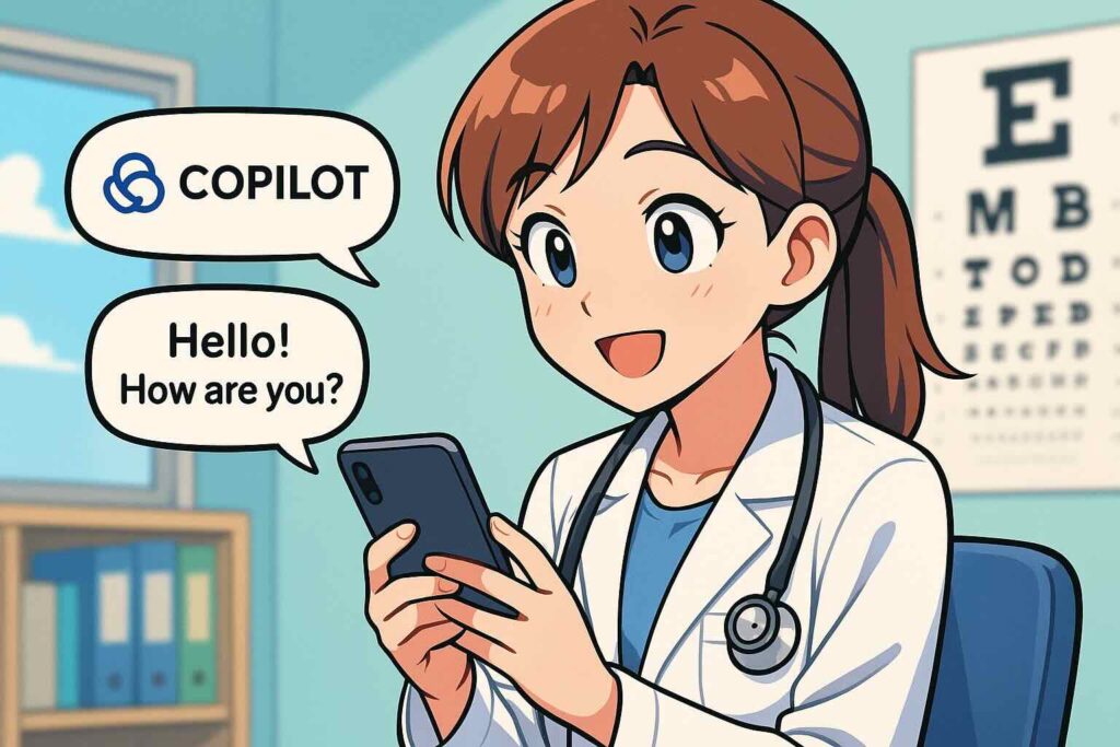 Copilotを使って英会話練習できることを試す女性医師