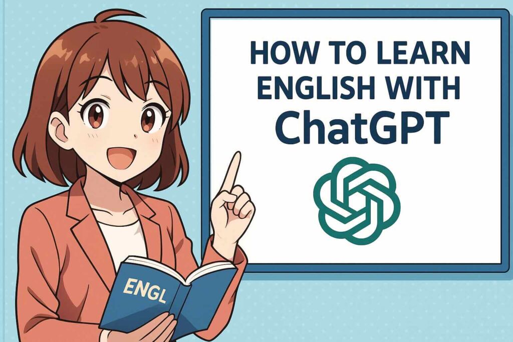 ChatGPTで英会話の練習をするコツを教える女性講師